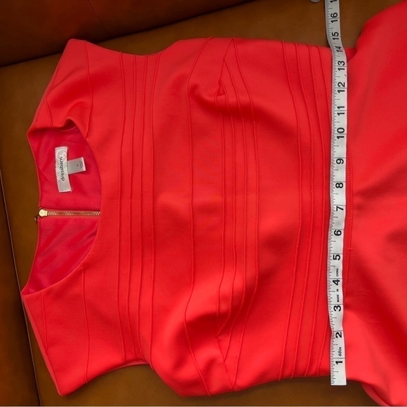 Dress Barn Coral Red Fit And Flare Sleeveless Knee Length Cocktail Dress Size 4 - Picture 9 of 12